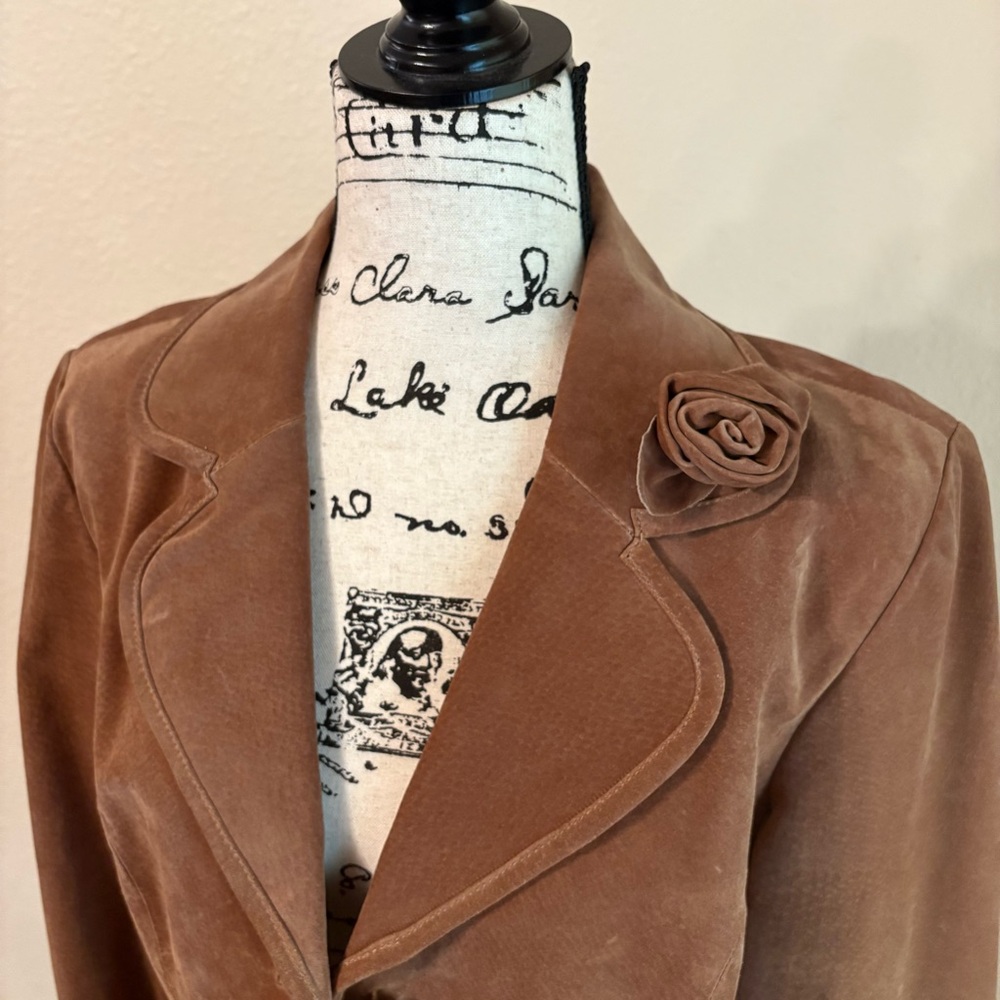Vintage Live a Little Brown Suede Blazer - Picture 3 of 14